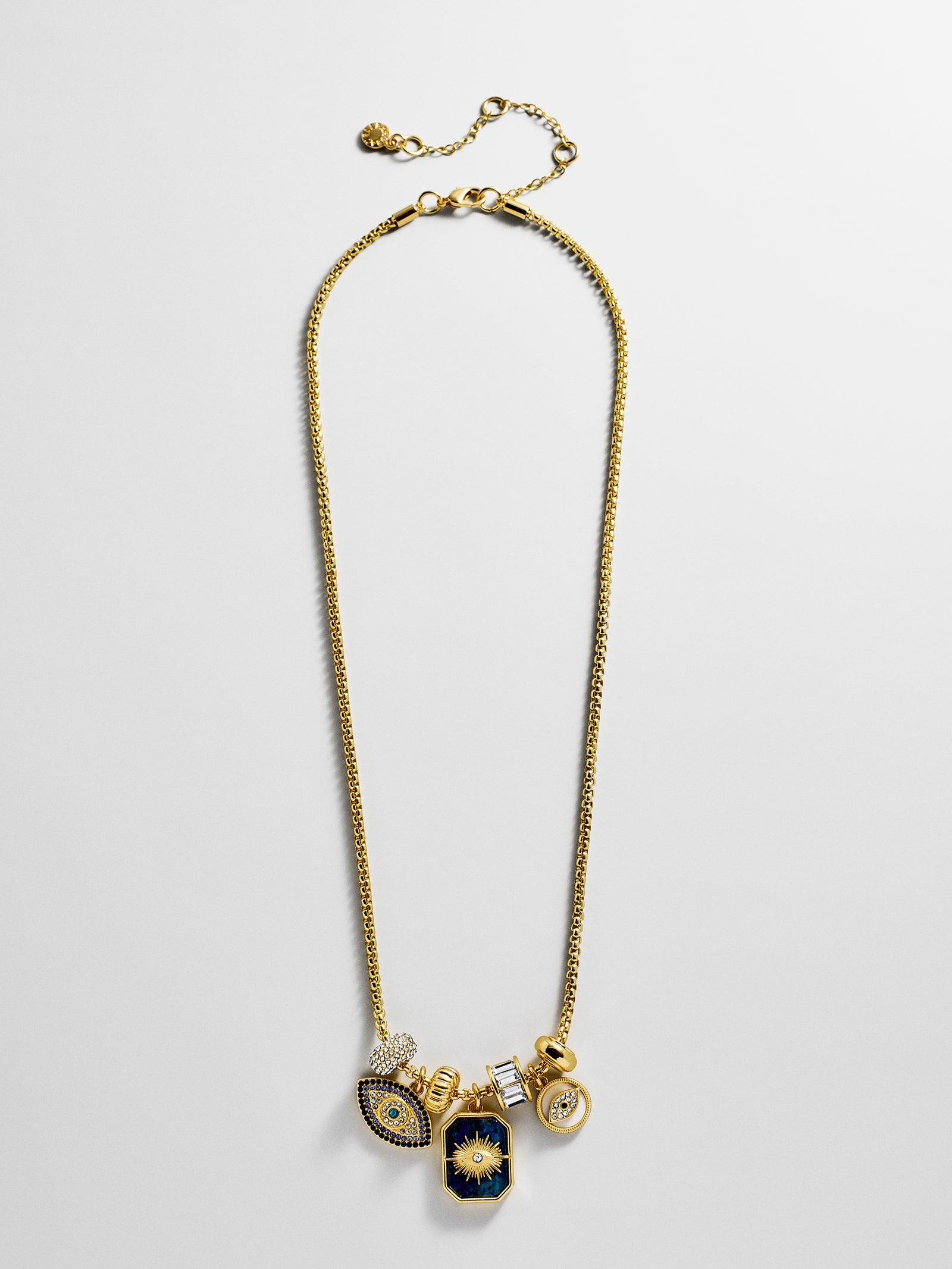 Evil Eye Charm Necklace - Lapis Evil Eye