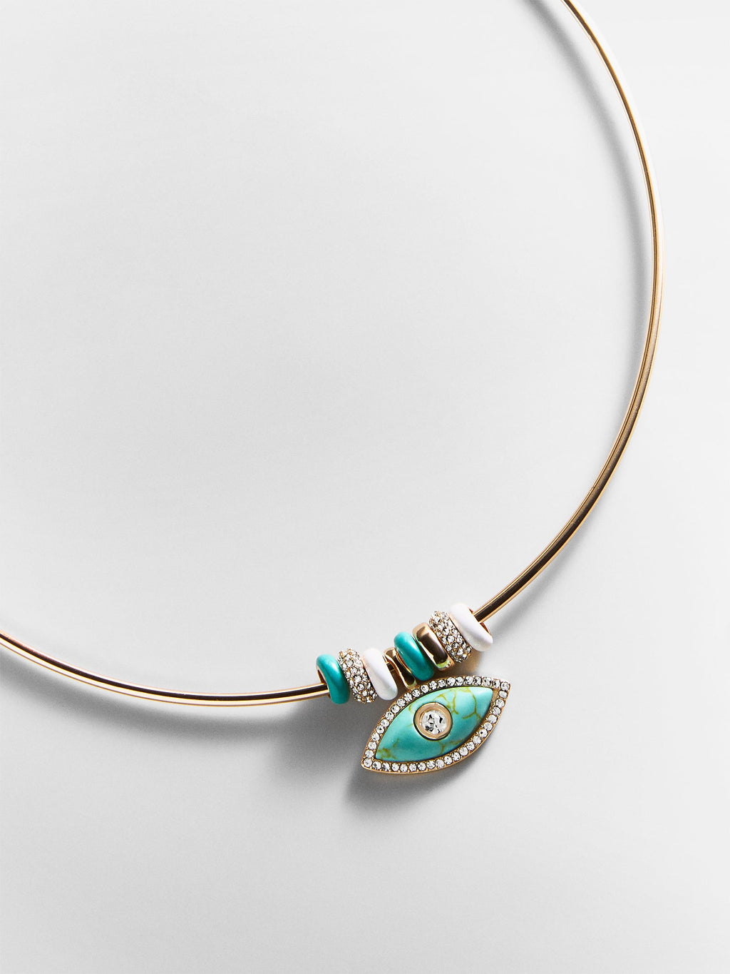 Evil Eye Collar Necklace - Gold/Blue