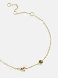 14K Gold Initial Birthstone Custom Bracelet - Peridot