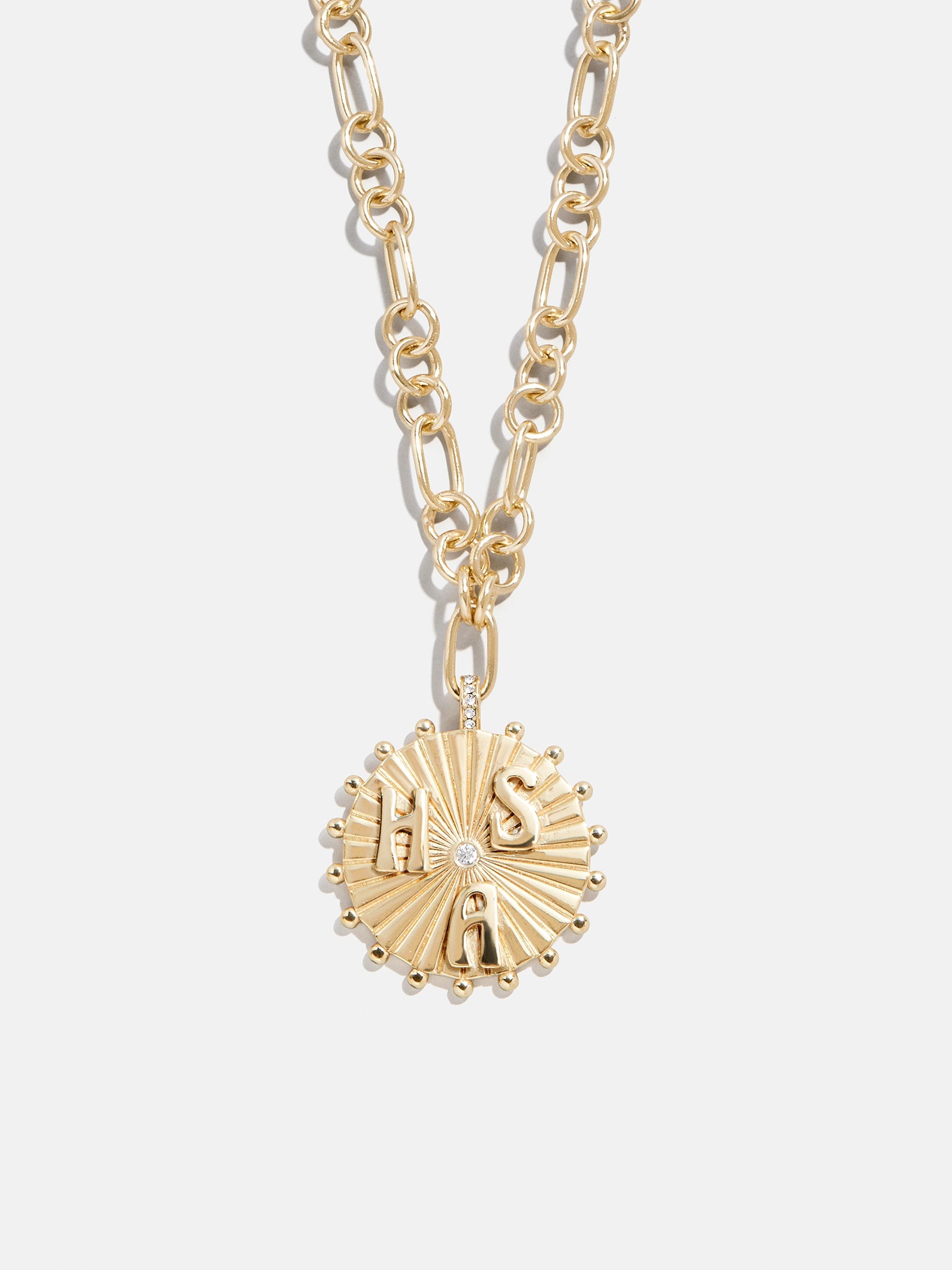 Initial Custom Medallion Necklace - Gold