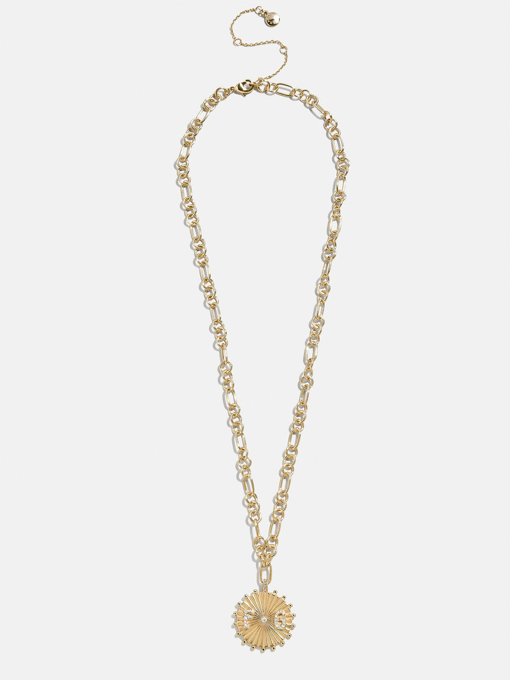 Initial Custom Medallion Necklace - Gold/Pavé