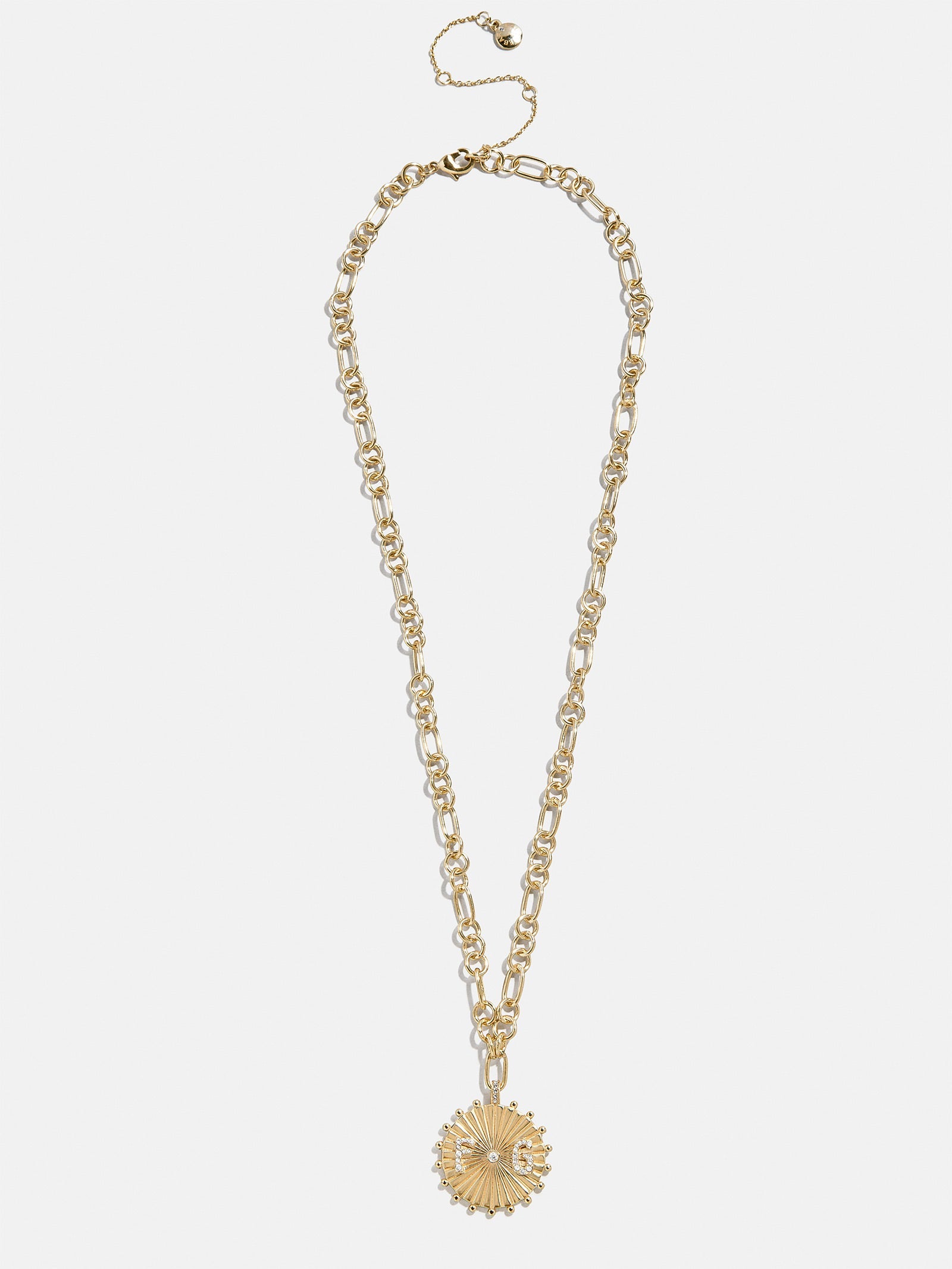 Initial Custom Medallion Necklace - Gold/Pavé