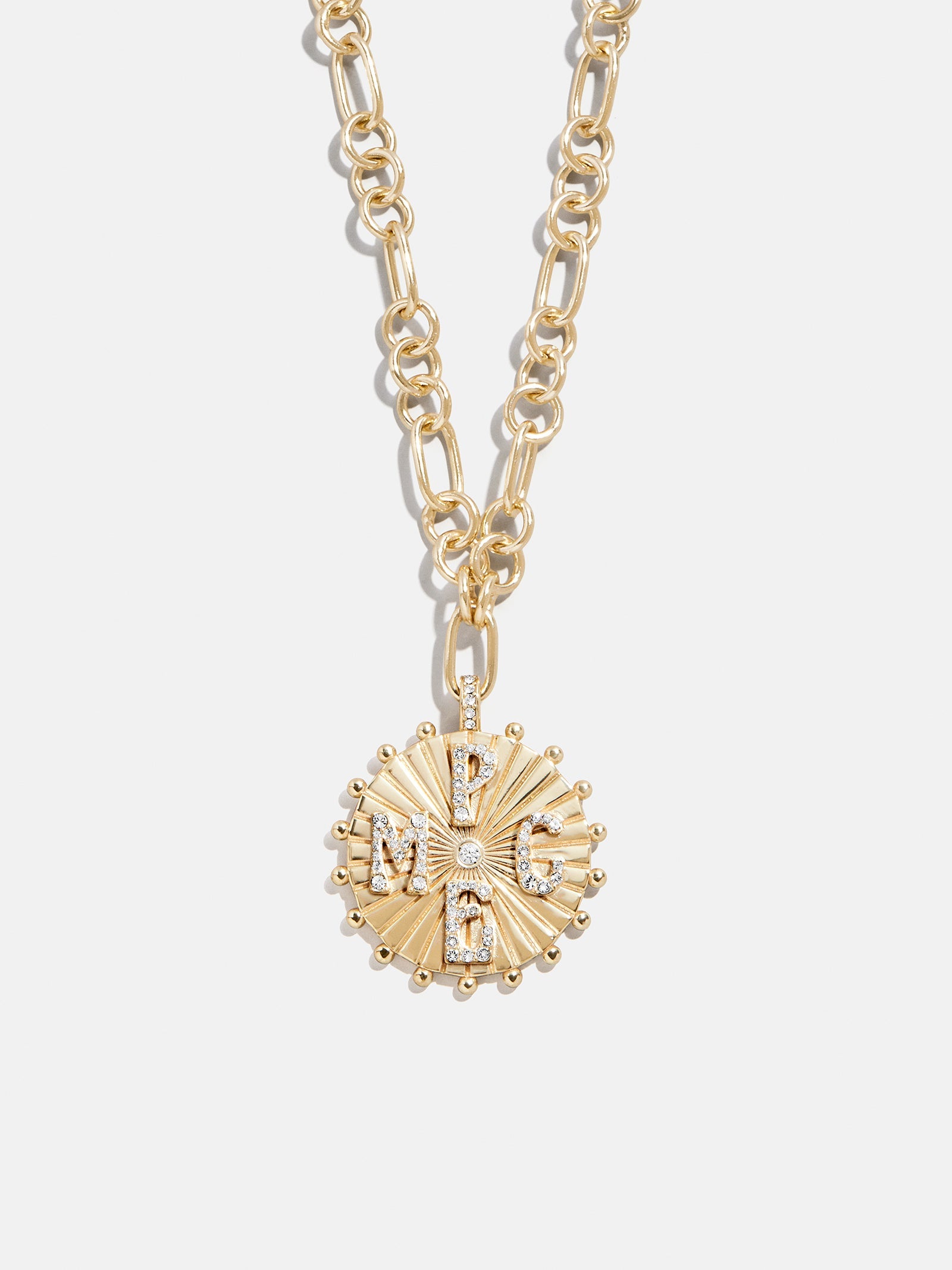 Initial Custom Medallion Necklace - Gold/Pavé