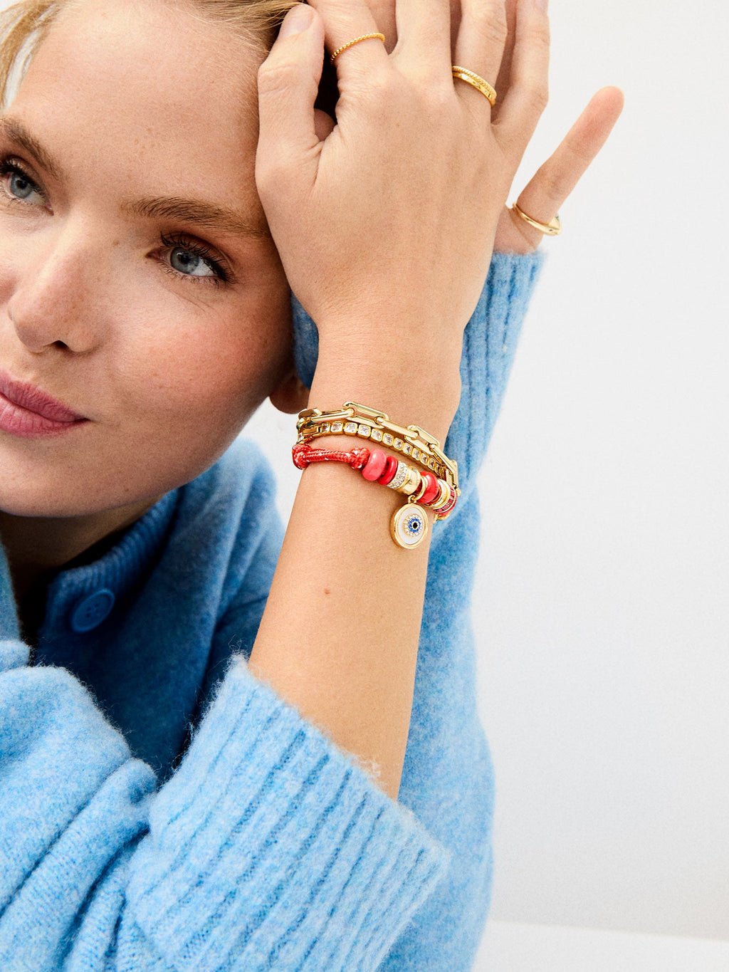 Eye Candy Evil Eye Paracord Bracelet - Red