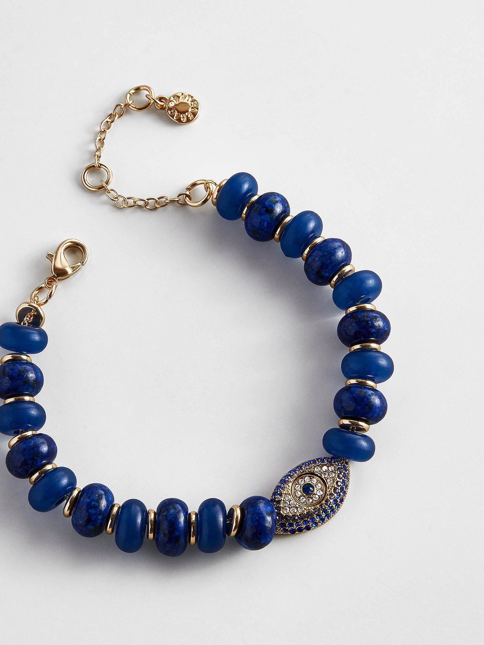 Eye Catcher Evil Eye Semi-Precious Bracelet - Navy