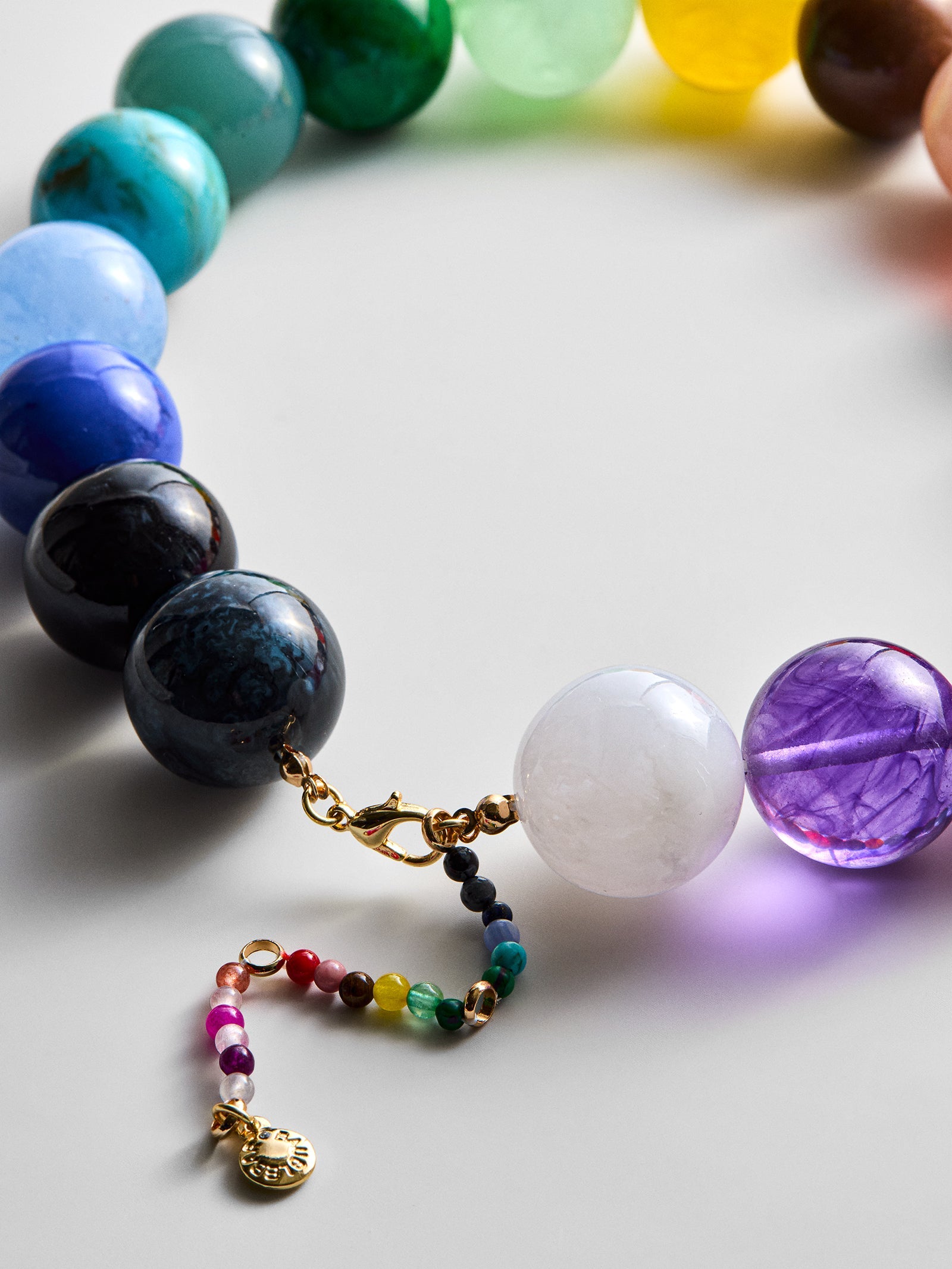 Jane Beaded Necklace - Rainbow Bead