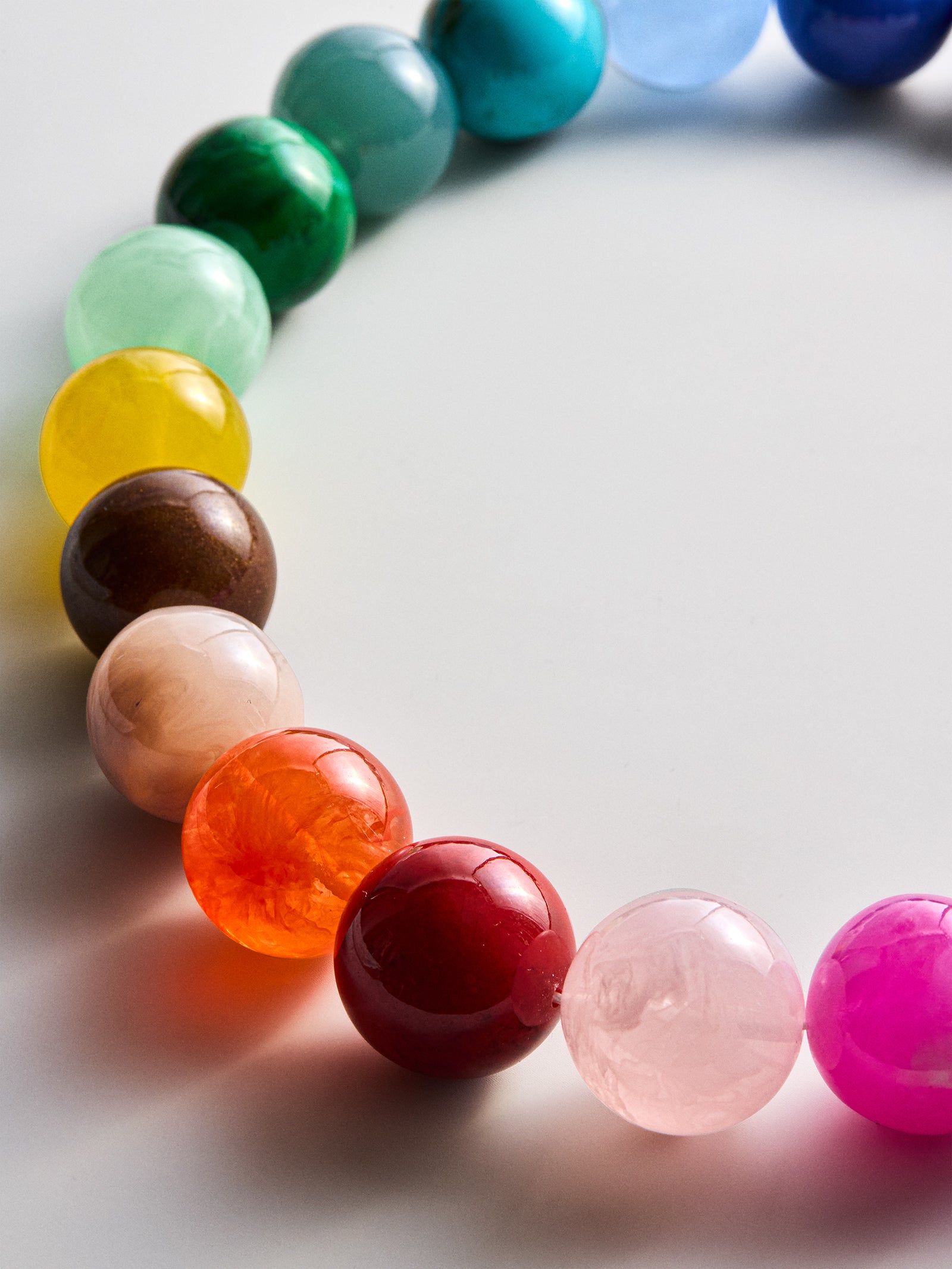 Jane Beaded Necklace - Rainbow Bead