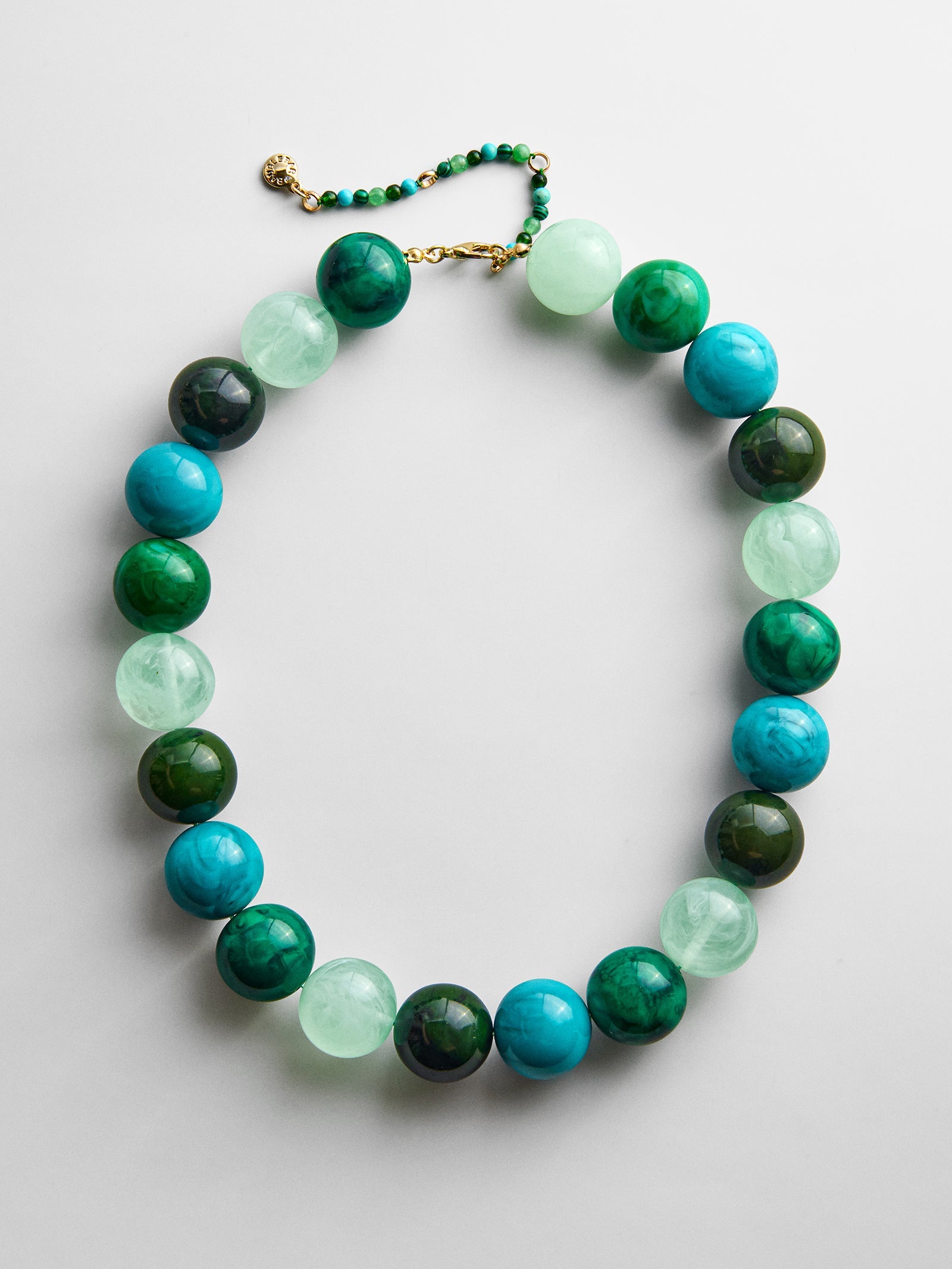 Jane Beaded Necklace - Blue Multi Bead