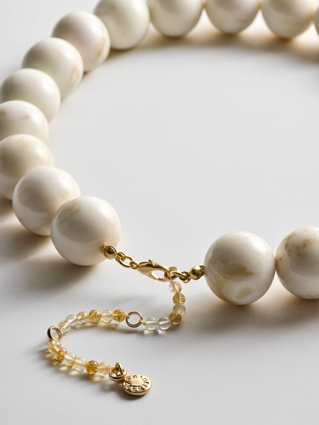 Jane Beaded Necklace - Smoky Ivory Quartz