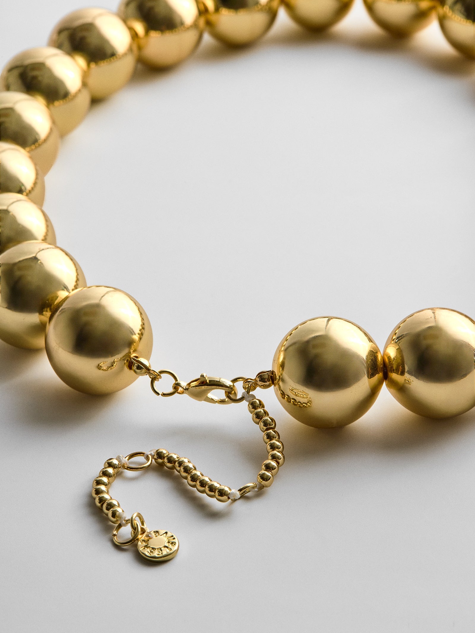 Jane Beaded Necklace - Gold Bead