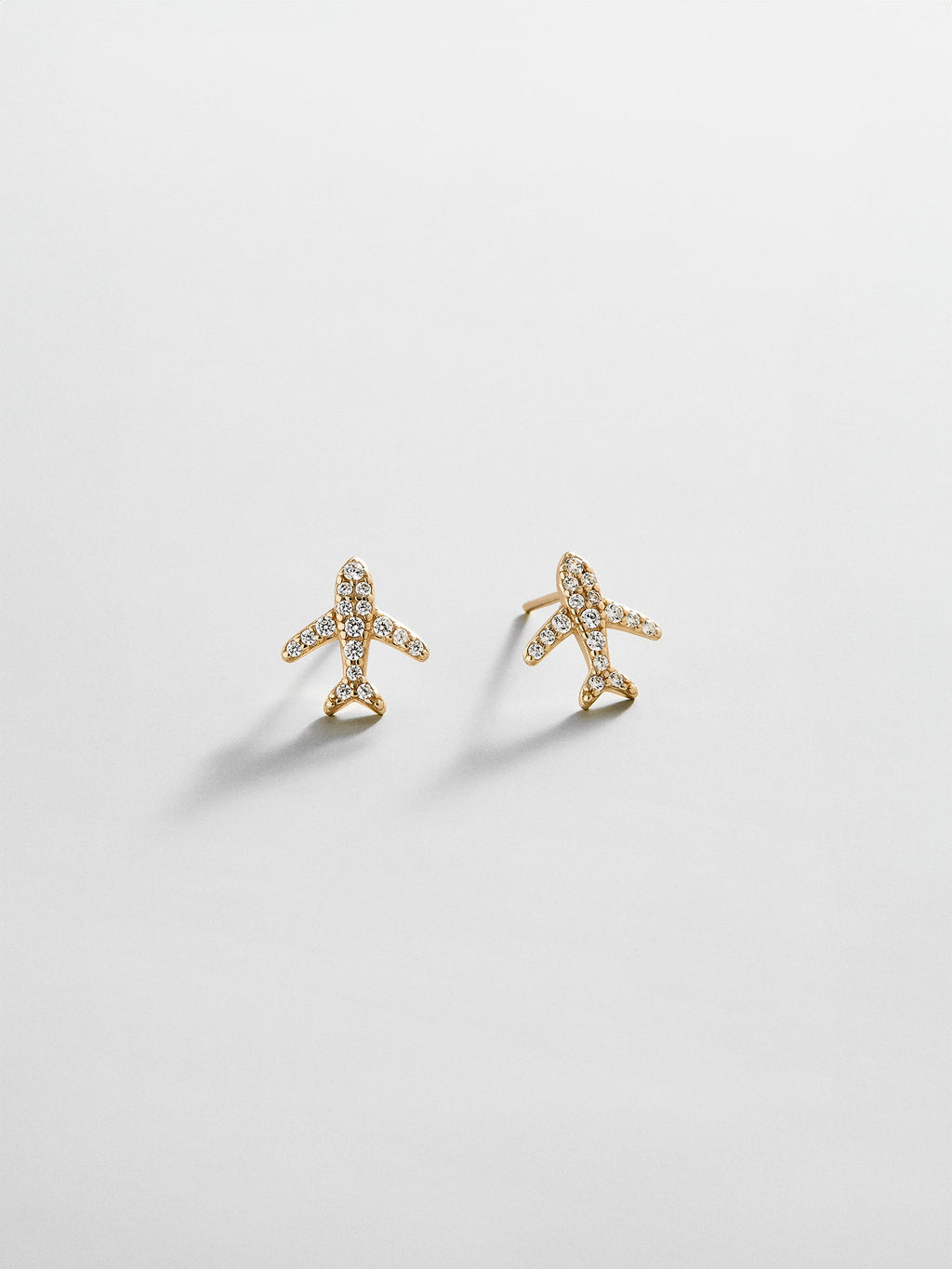 14K Gold Just For Fun Earrings - Airplane