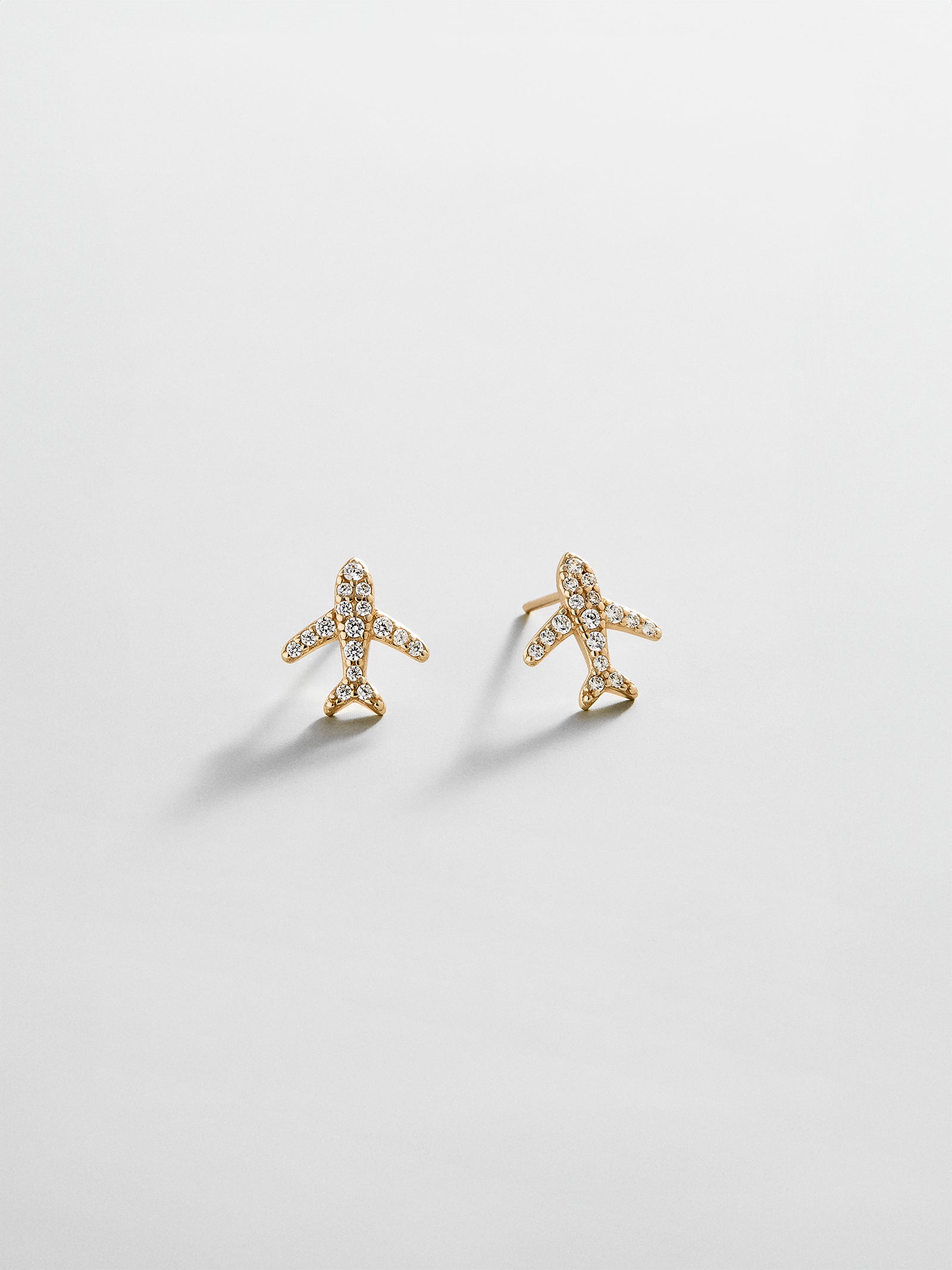14K Gold Just For Fun Earrings - Airplane