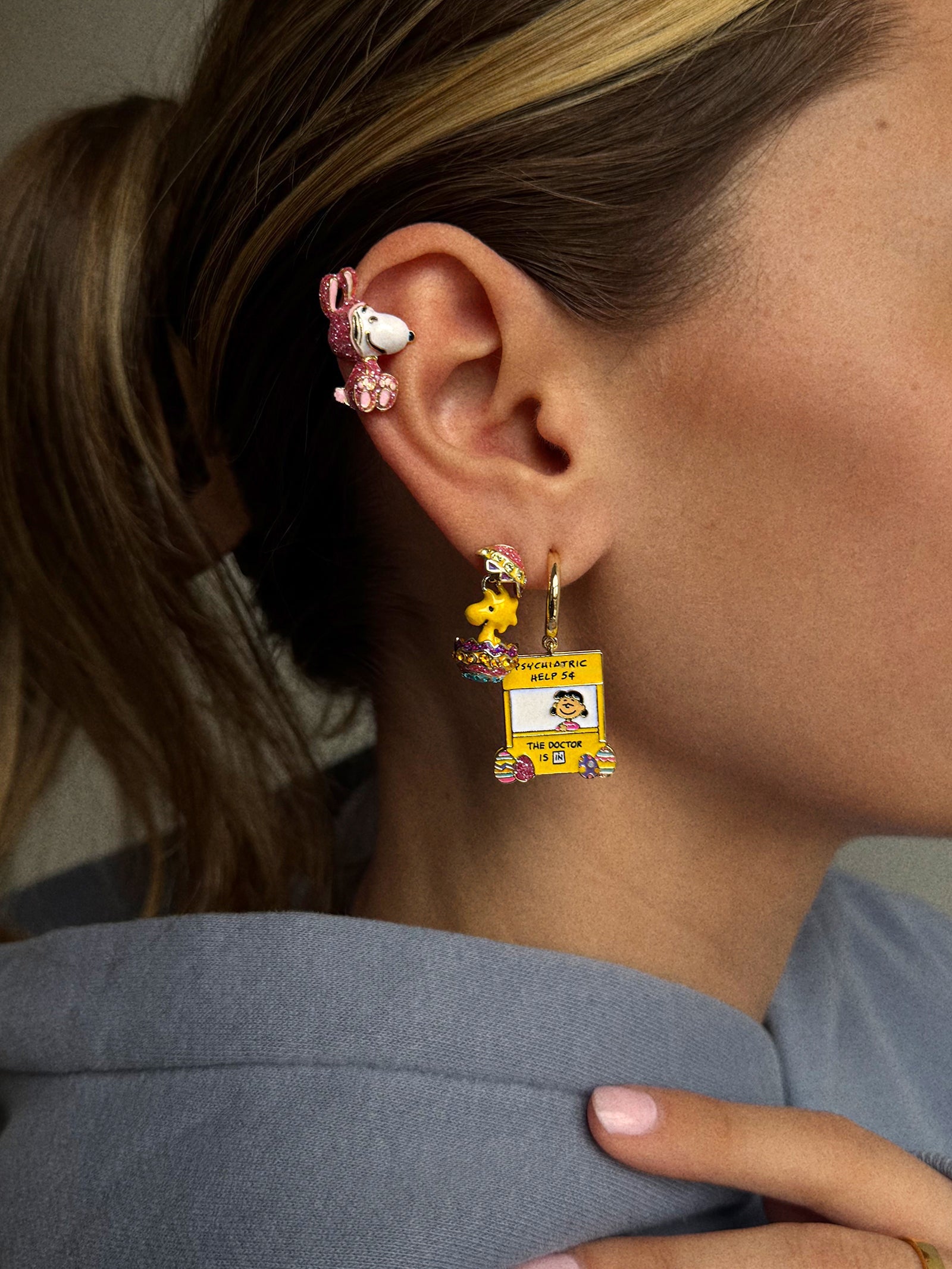 Peanuts Easter Earring Set - Yellow