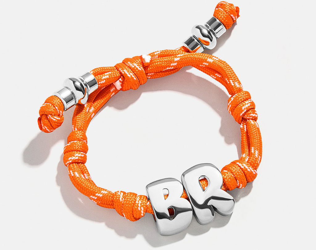Knotty Initial Custom Bracelet - Tangerine Double Letters