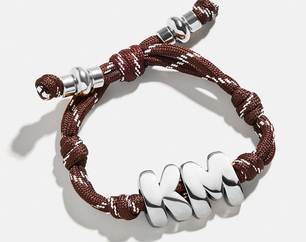Knotty Initial Custom Bracelet - Brown Double Letters