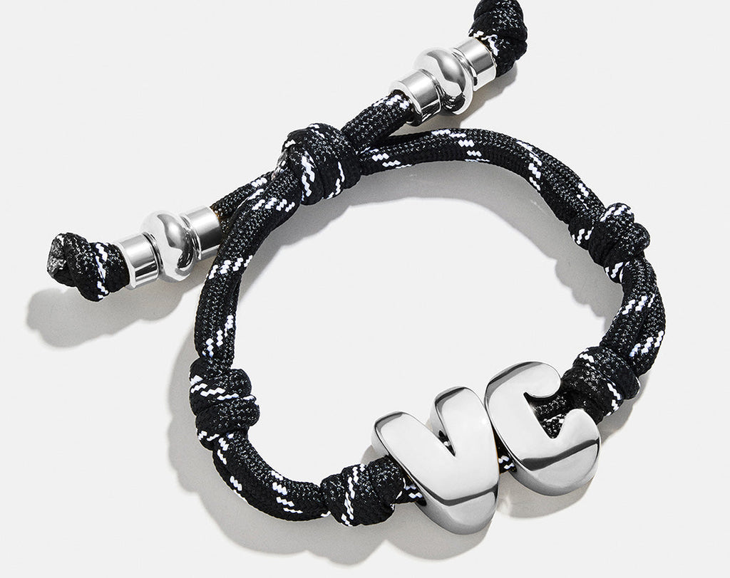 Knotty Initial Custom Bracelet - Black Double Letters
