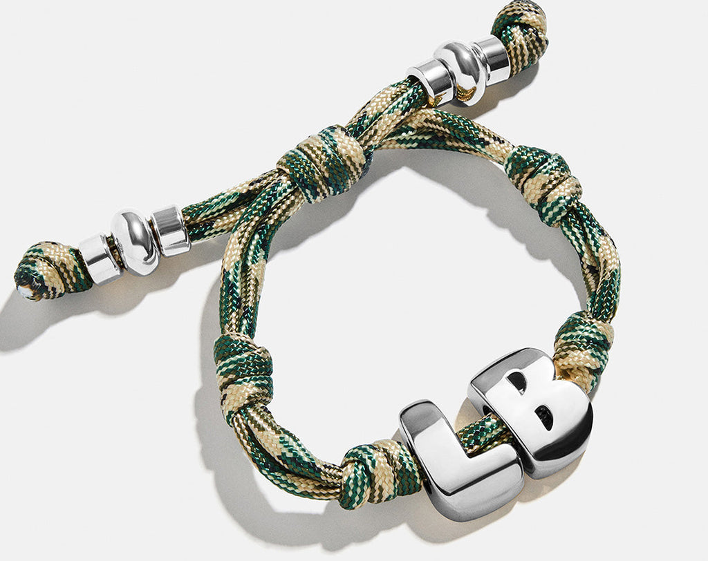 Knotty Initial Custom Bracelet - Camo Double Letters