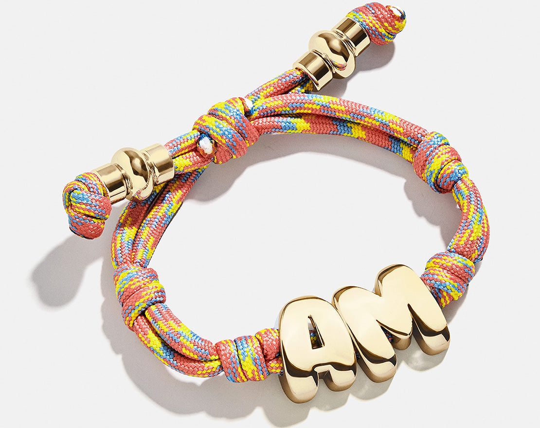 Knotty Initial Custom Bracelet - Vivid Multi Double Letters