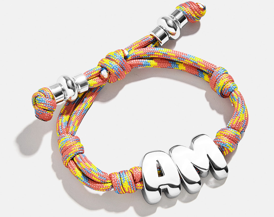 Knotty Initial Custom Bracelet - Vivid Multi Double Letters