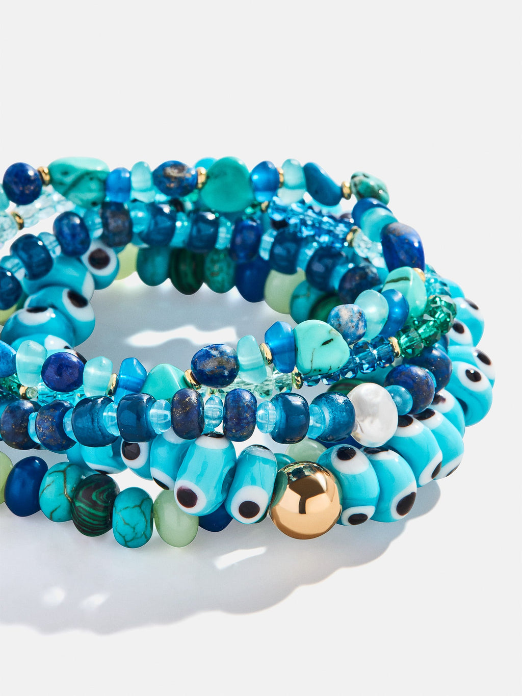 Darcy Semi-Precious Beaded Bracelet Set - Blue