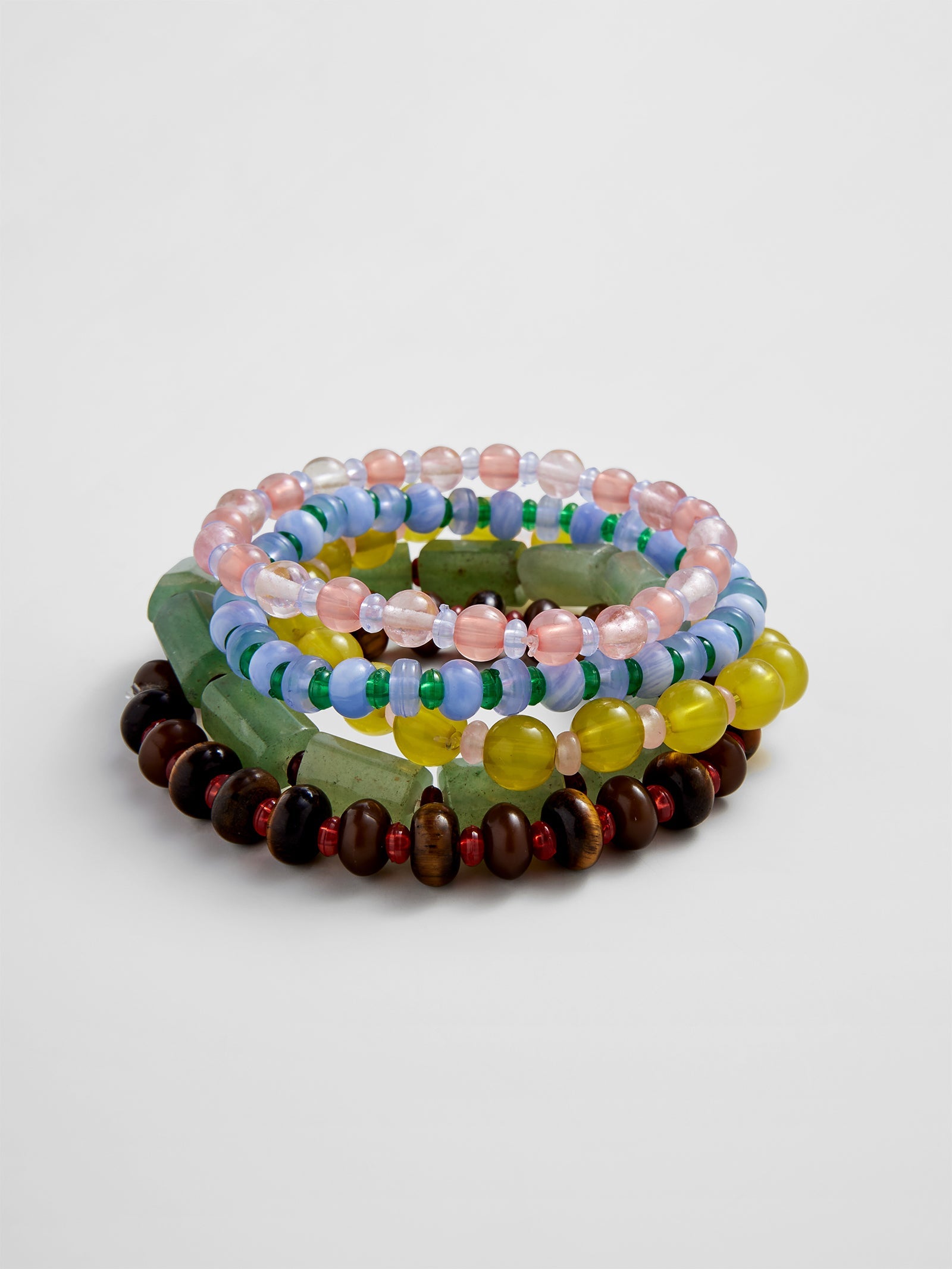 Darcy Semi-Precious Beaded Bracelet Set - Muted Multi