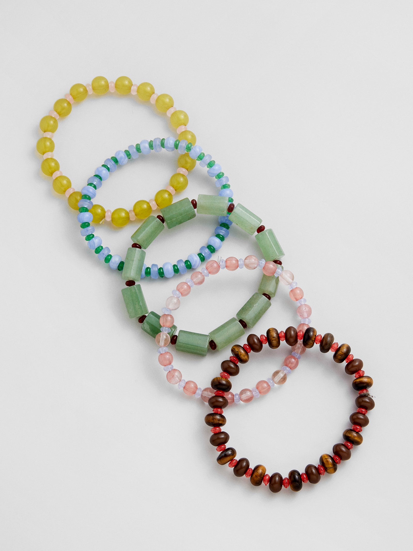 Darcy Semi-Precious Beaded Bracelet Set - Muted Multi