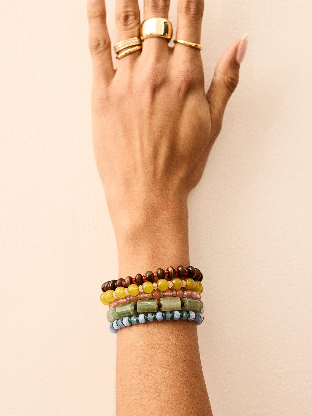 Darcy Semi-Precious Beaded Bracelet Set - Muted Multi