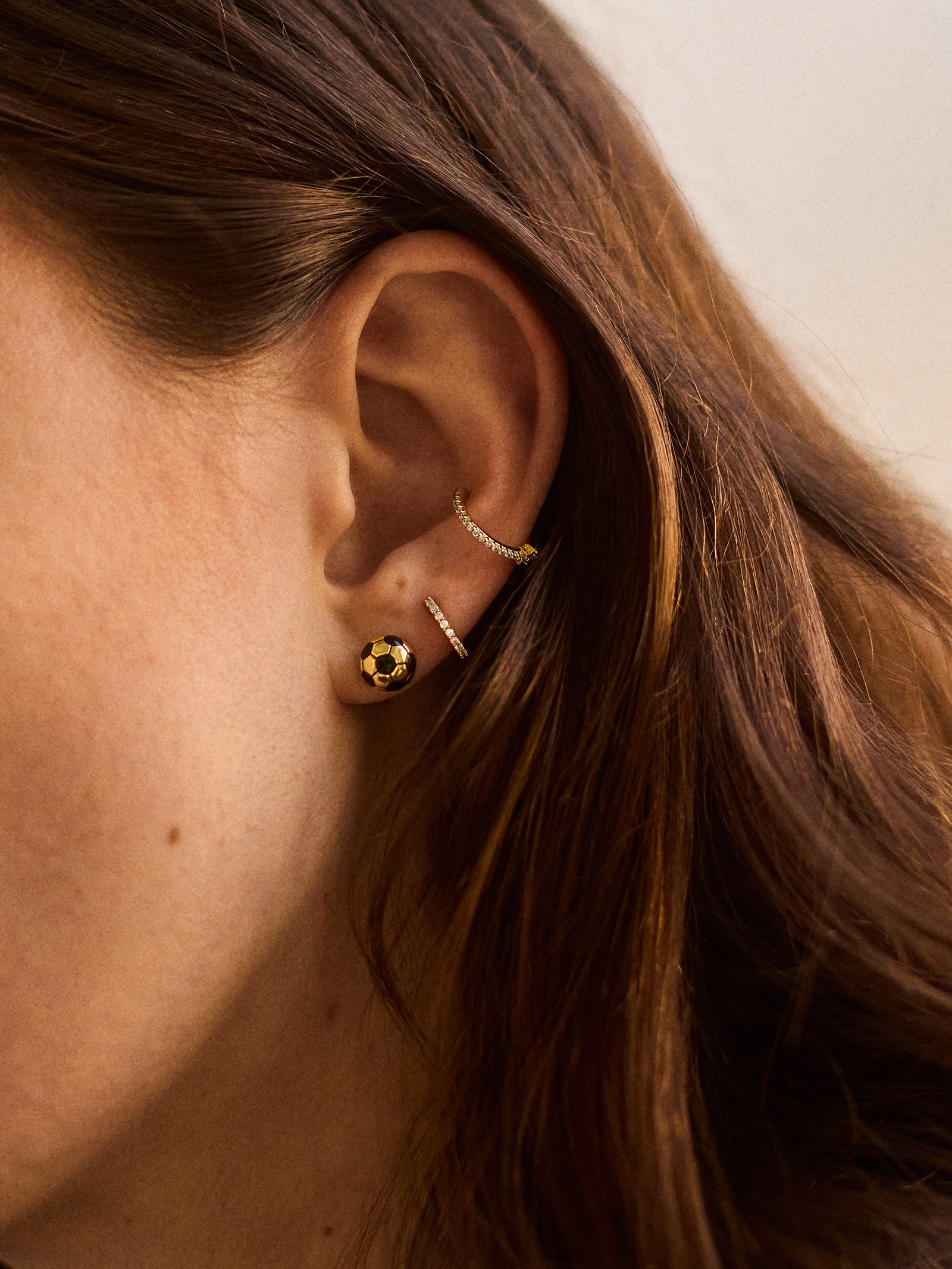 14K Gold Sports Delicate Stud - Soccer