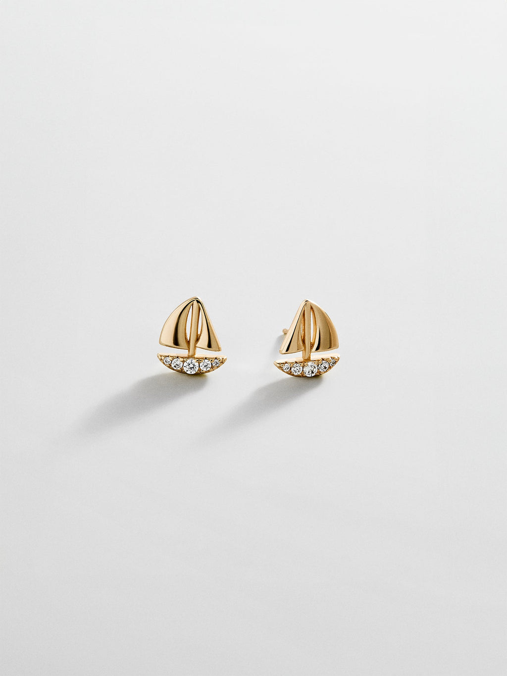 14K Gold Just For Fun Earrings - Sailboat