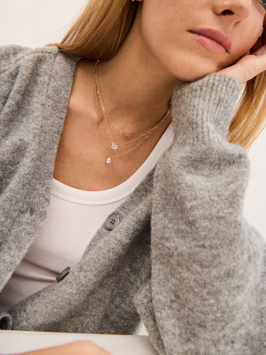 Jenna 14K Gold Layered Necklace - Jenna 14K Gold Layered Necklace