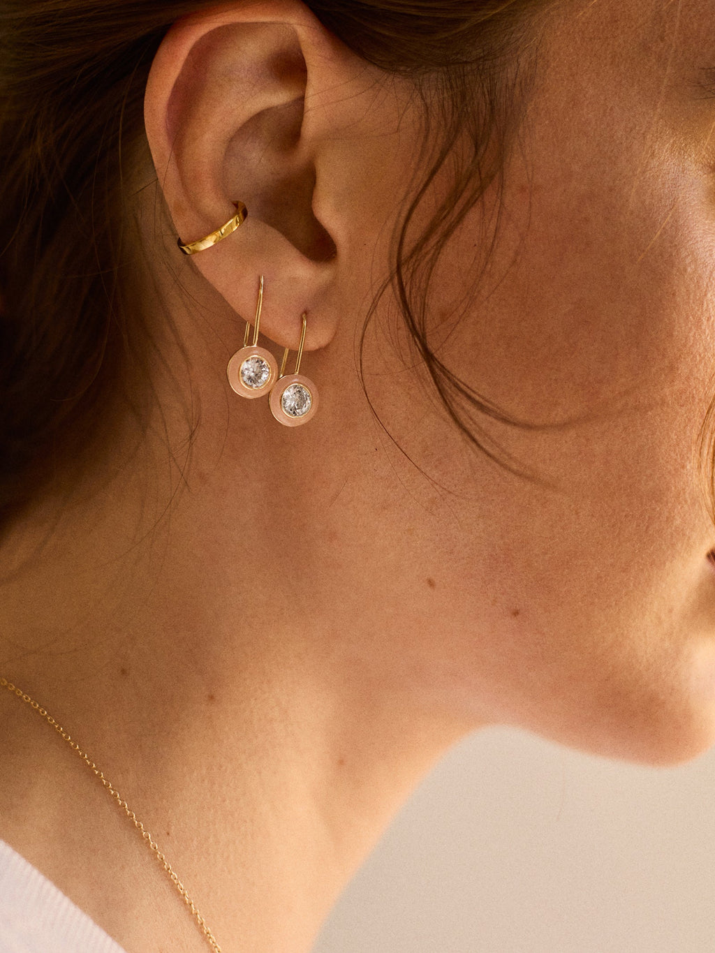 Fallon 14K Gold Semi-Precious Earrings - Rose Quartz