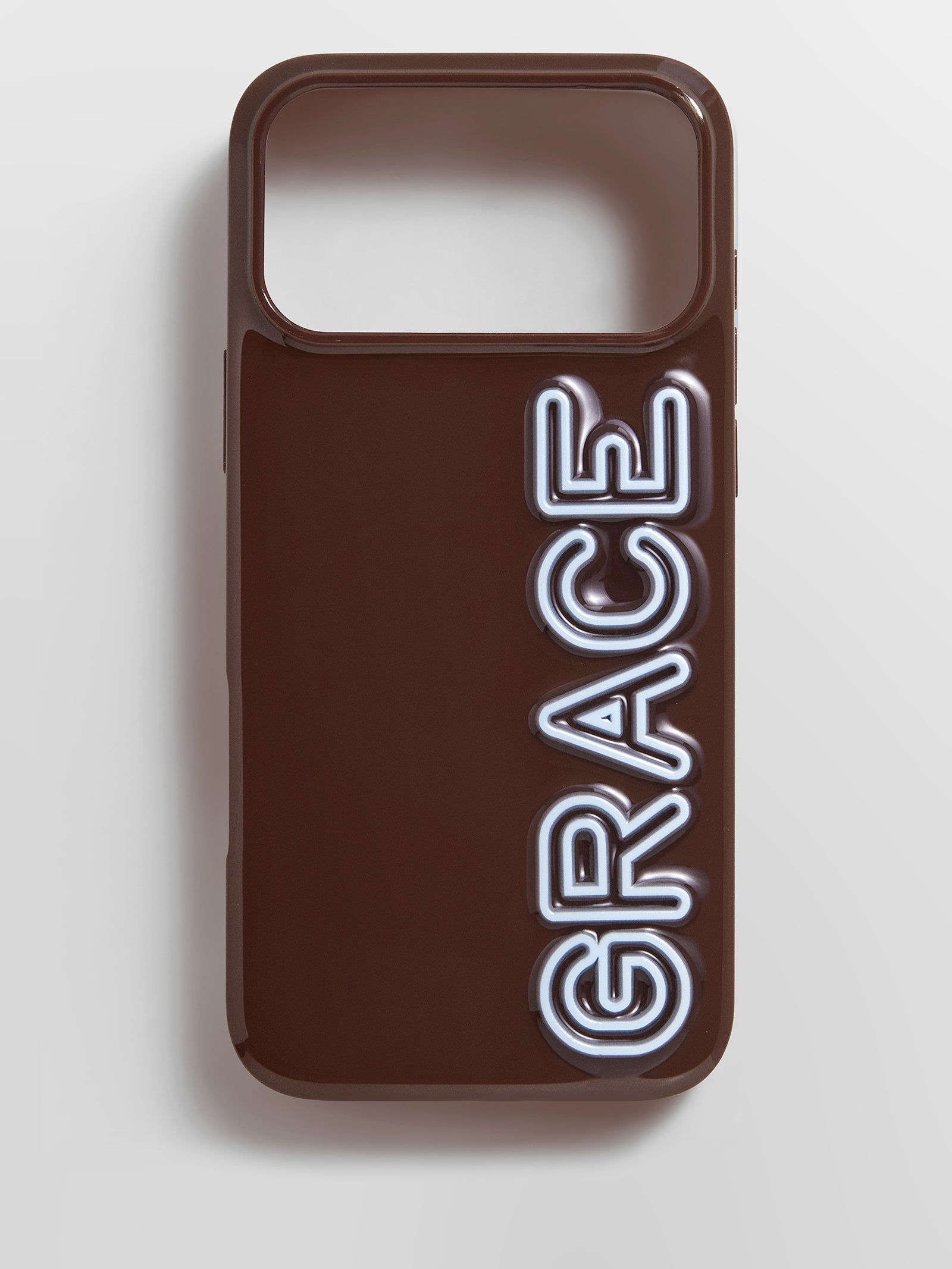 Fine Line Custom iPhone Case - Dark Brown/Baby Blue