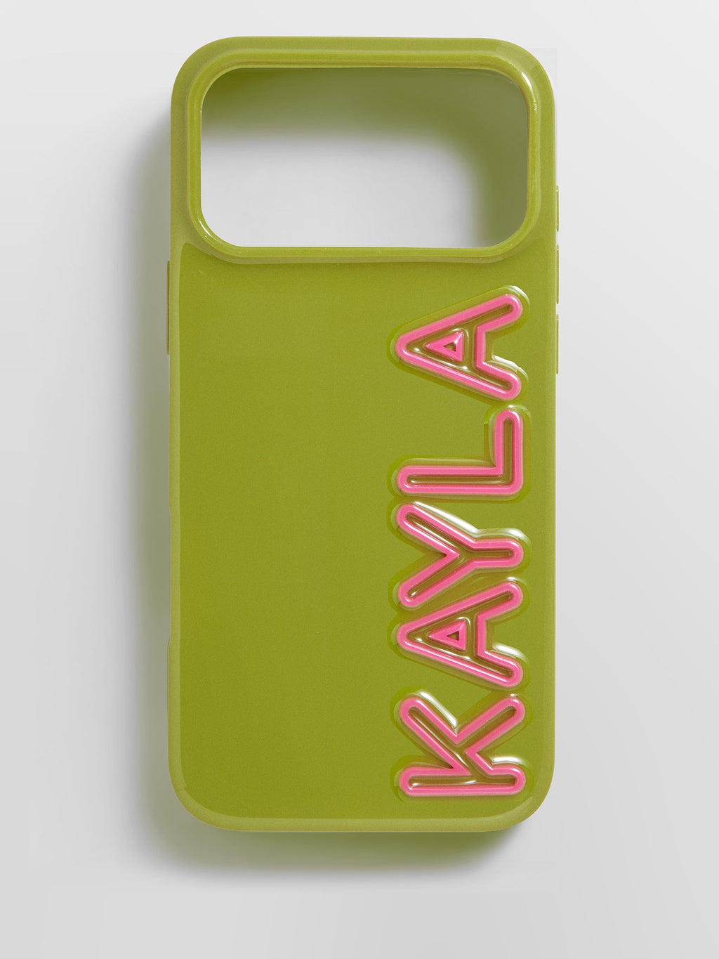 Fine Line Custom iPhone Case - Olive Green/Hot Pink
