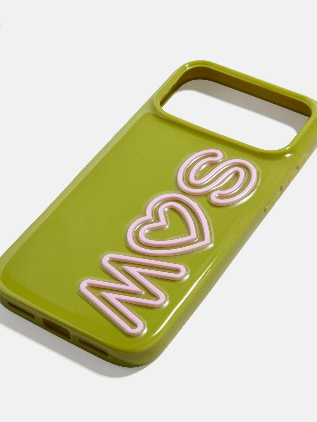 Fine Line Custom iPhone Case - Olive Green/Light Pink