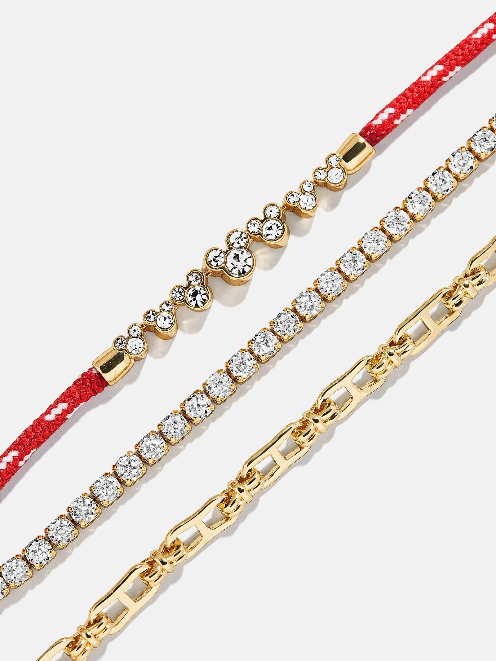 Disney Mickey Mouse Layered Bracelet - Gold/Red
