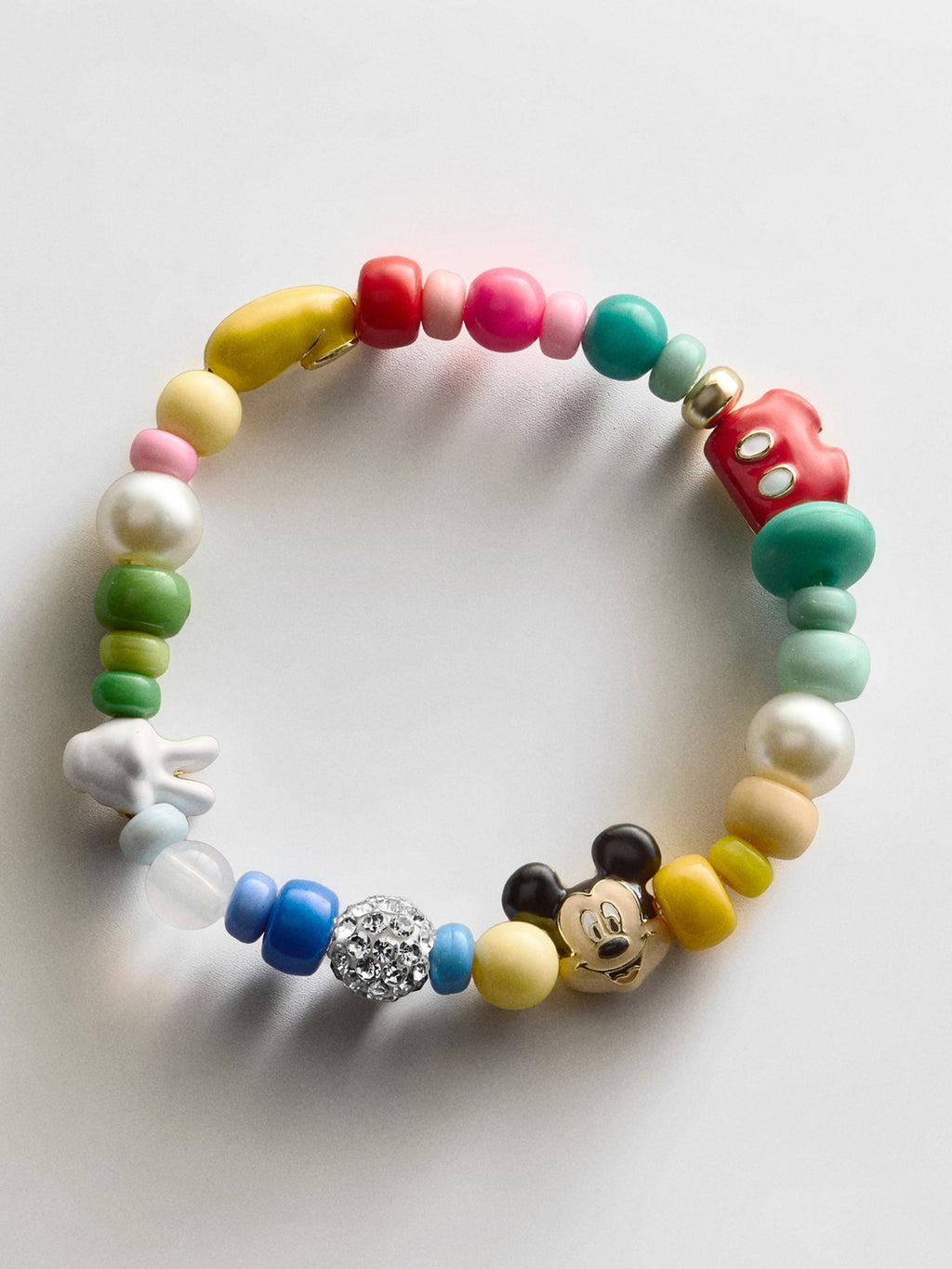 Disney Mickey Mouse Beaded Multicolored Charm Bracelet - Mickey Mouse