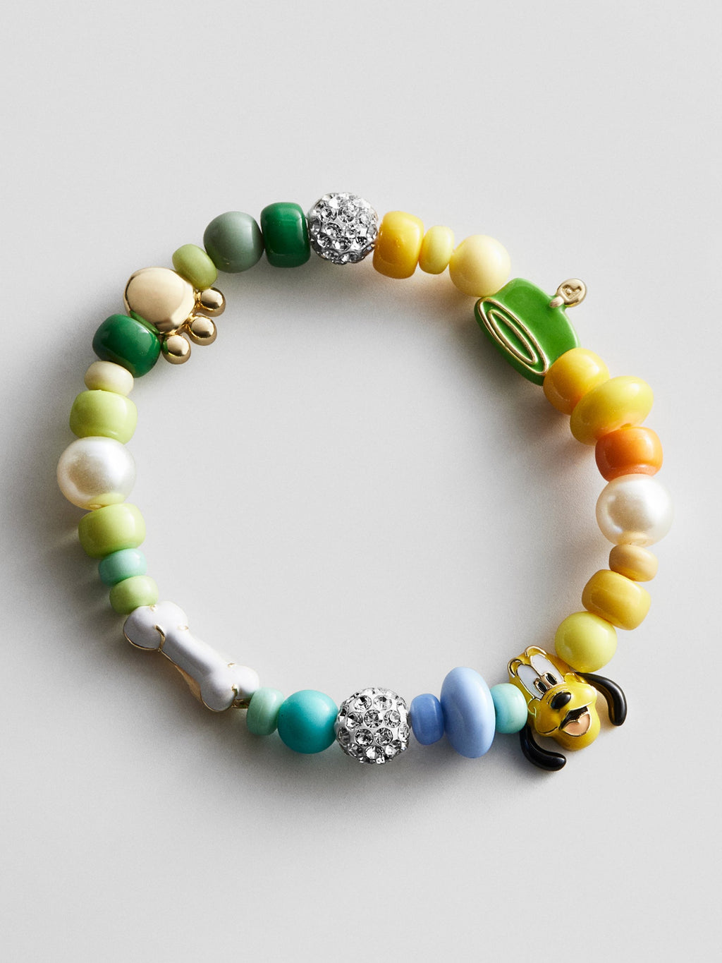 Disney Pluto Beaded Multicolored Charm Bracelet - Pluto