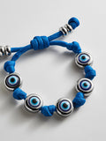 Eyes Open Evil Eye Paracord Bracelet - Blue
