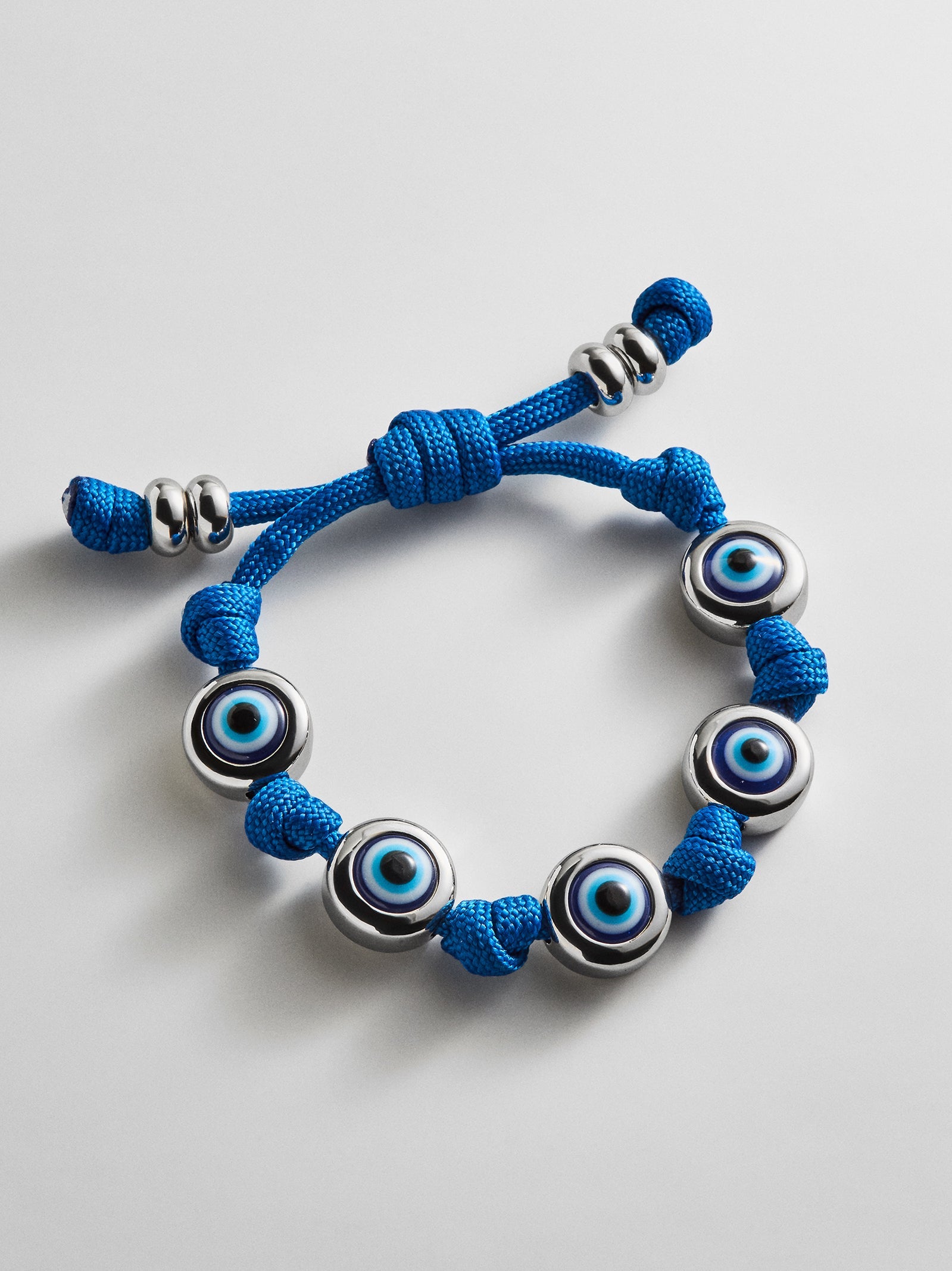 Eyes Open Evil Eye Paracord Bracelet - Blue
