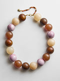 Jane Beaded Necklace - Brown Multi Bead