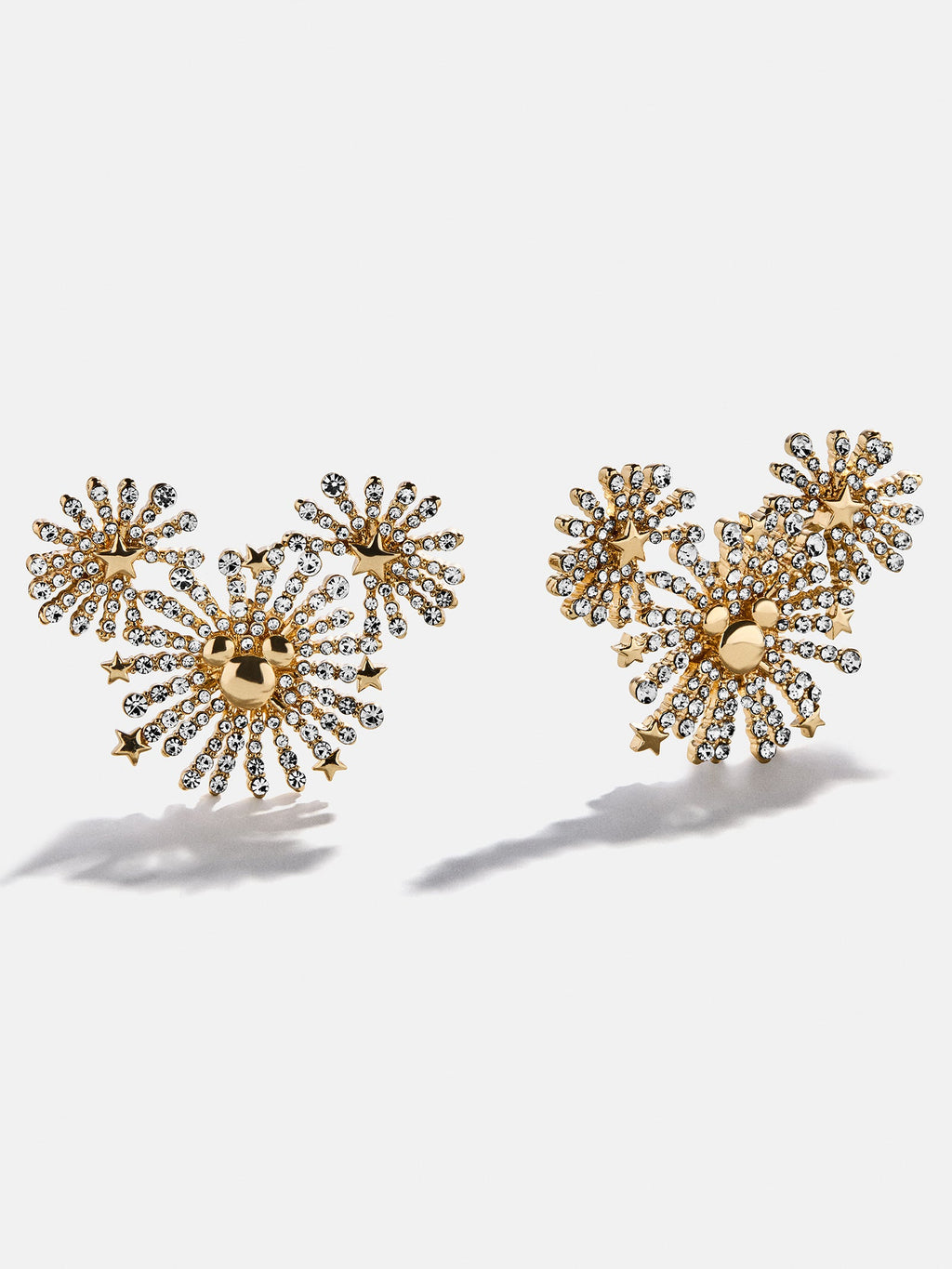 Disney Firework Stud Earrings - Gold/Pavé