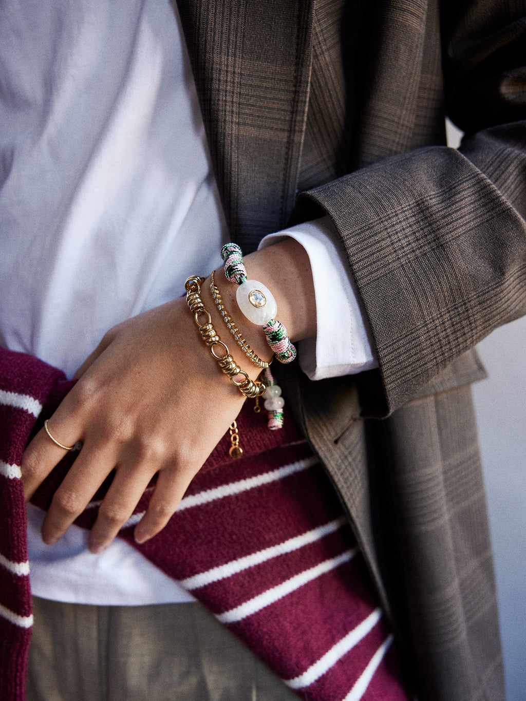 True Aura Semi-Precious Paracord Bracelet - White Quartz