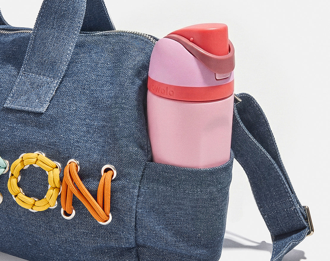 Thready to Go Kids' Custom Duffle - Dark Denim/Pink Multi
