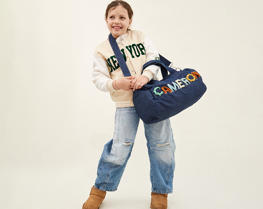Thready to Go Kids' Custom Duffle - Dark Denim/Multi