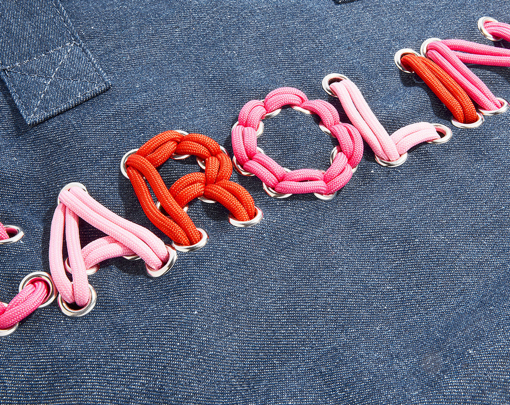 Thready to Go Kids' Custom Duffle - Dark Denim/Pink Multi