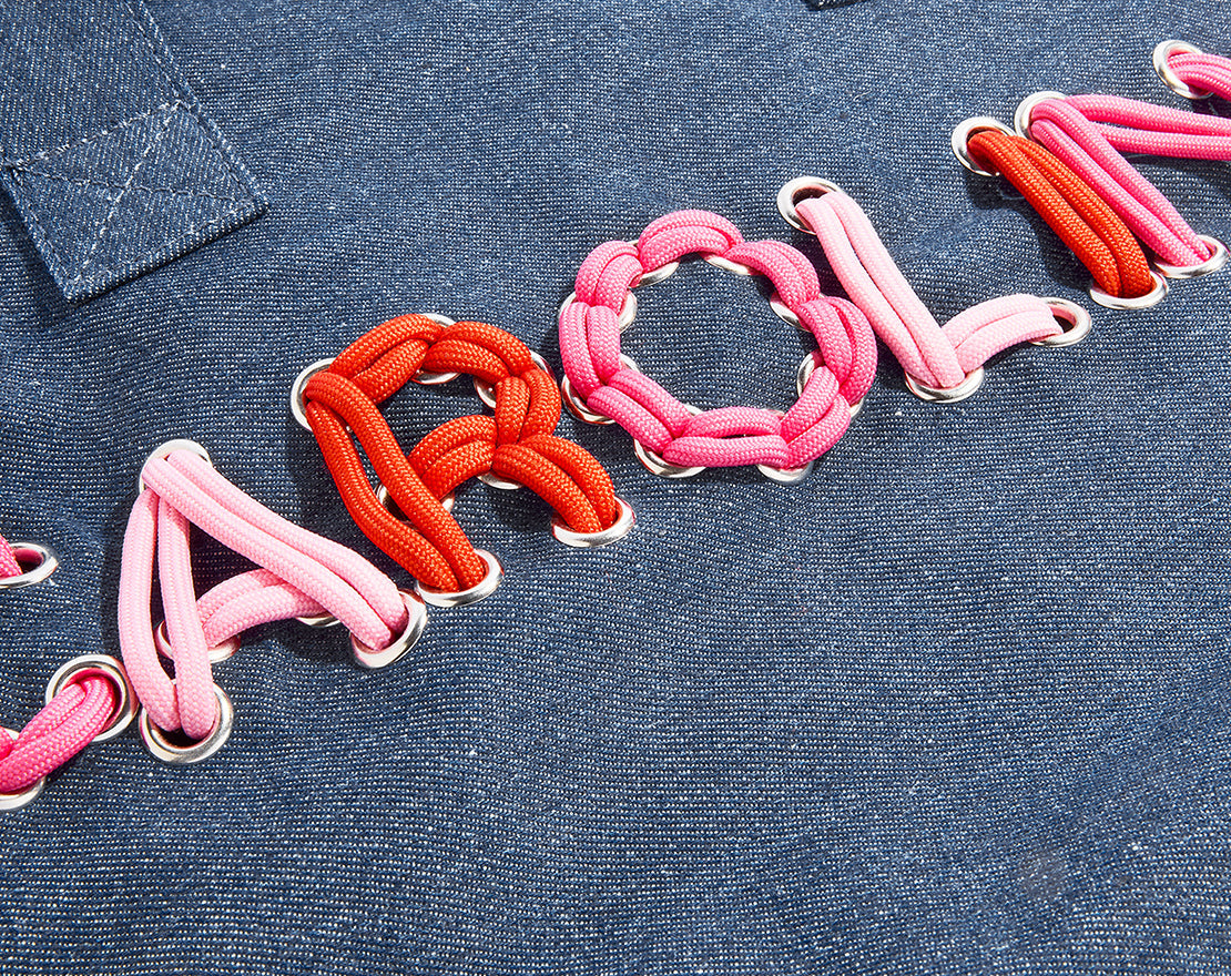 Thready to Go Kids' Custom Duffle - Dark Denim/Pink Multi