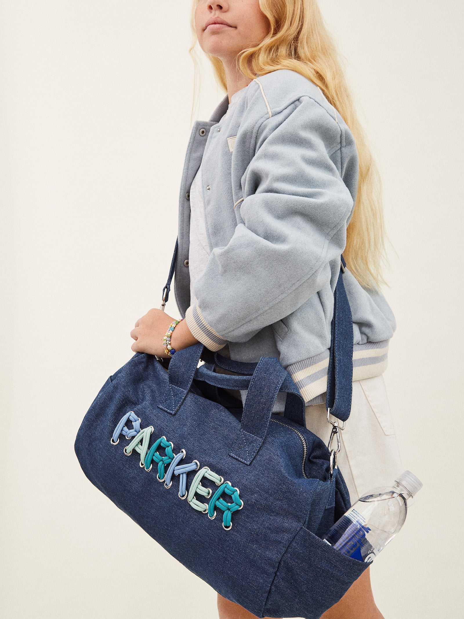 Thready to Go Kids’ Custom Duffle - Dark Denim/Blue Multi