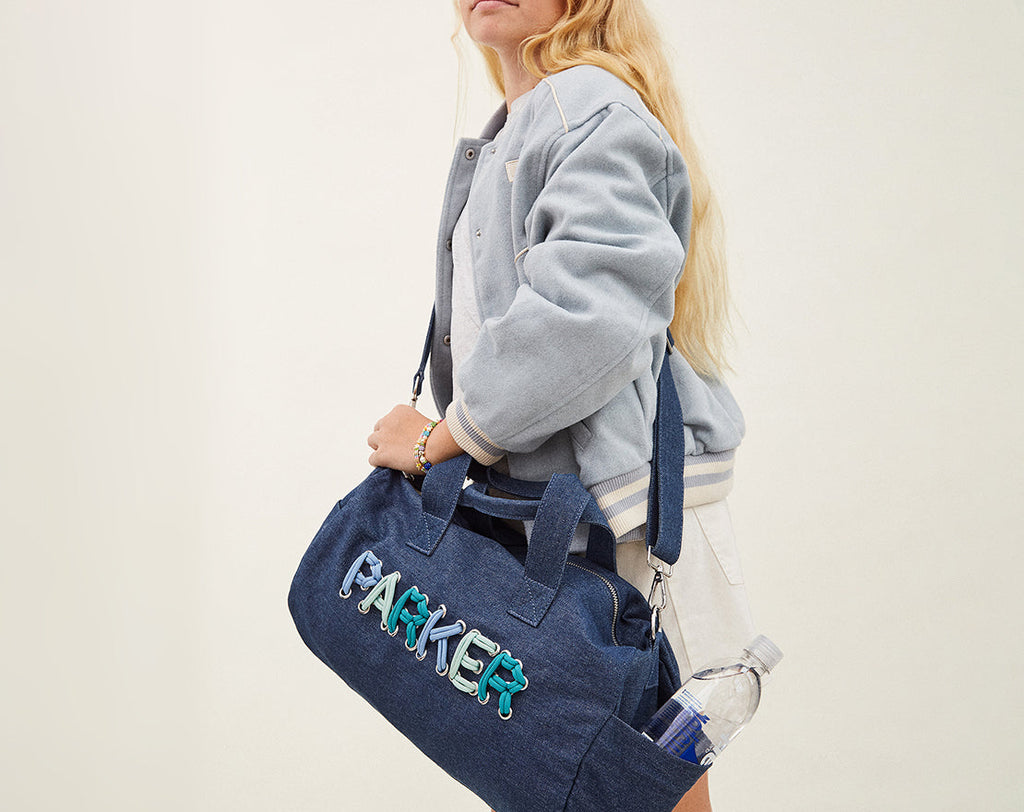 Thready to Go Kids’ Custom Duffle - Dark Denim/Blue Multi