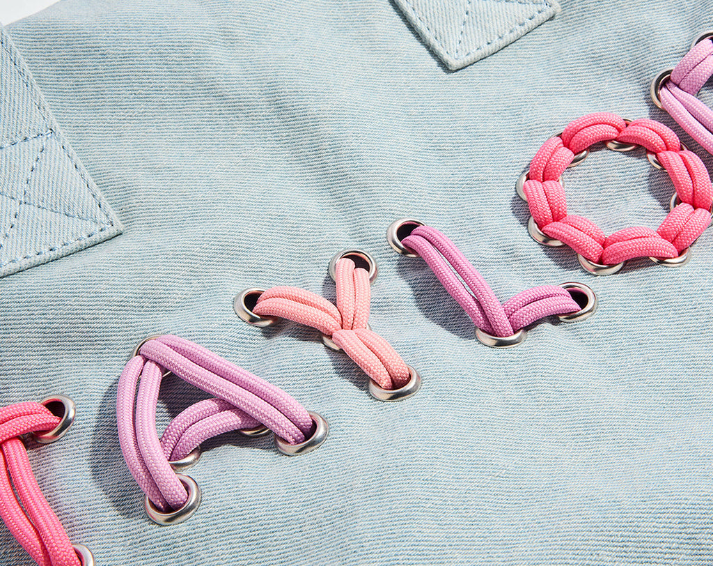 Thready to Go Kids’ Custom Duffle - Light Denim/Pink Multi