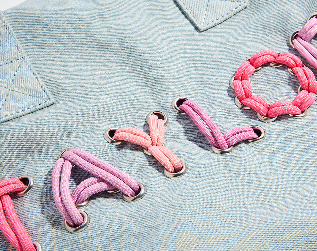 Thready to Go Kids’ Custom Duffle - Light Denim/Pink Multi